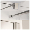 Fortifura Galeria Halfhoge Inloopdouche - 140x80cm - rookglas - 8mm - nano - met profiel en stabilisatiestang - Geborsteld RVS PVD (RVS) SW1248326