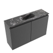 MONDIAZ TURE-DLUX 80cm toiletmeubel Dark Grey. EDEN wastafel Lava positie midden. Met 1 kraangat. SW1103743
