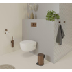 Fortifura Calvi toiletborstelhouder - gesloten model - wand - rond - Geborsteld koper PVD (Koper) OUTLETSTORE STORE32466