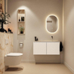MONDIAZ TURE-DLUX 100cm toiletmeubel Talc. EDEN wastafel Frappe positie rechts. Zonder kraangat. SW1102605