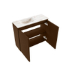 MONDIAZ TURE-DLUX 60cm toiletmeubel Rust. EDEN wastafel Frappe positie links. Met 1 kraangat. SW1103015