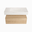 MONDIAZ ALAN - DLUX Badkamermeubelset - 90cm - onderkast - Washed Oak - 1 lade - vrijhangende wastafel - wasbak midden - 1 kraangat - Ostra SW809038