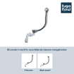 FugaFlow Leiria Badafvoer combinatie - klikwaste - chroom SW812048