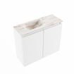 MONDIAZ TURE-DLUX 60cm toiletmeubel Talc. EDEN wastafel Frappe positie links. Zonder kraangat. SW1102589