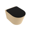 MONDIAZ LAVIE wandclosetpack - 36x53cm - diepspoel - rimless - Sand (beige) - softclose - quick-release - toiletzitting - Urban (zwart) SW1208752