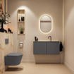 MONDIAZ TURE-DLUX 100cm toiletmeubel Dark Grey. EDEN wastafel Frappe positie midden. Met 1 kraangat. SW1102738