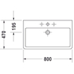 Duravit Vero wastafel 80x47 cm. met 1 kraangat wit 0305309