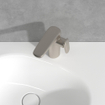 Villeroy & Boch Antao Eengreeps wastafelkraan - met Push-Open afvoergarnituur - Matt Brushed Nickel (RVS) SW974163