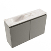 MONDIAZ TURE-DLUX 80cm toiletmeubel Smoke. EDEN wastafel Frappe positie links. Zonder kraangat. SW1103033