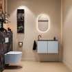 MONDIAZ TURE-DLUX 80cm toiletmeubel Clay. EDEN wastafel Lava positie links. Met 1 kraangat. SW1103720