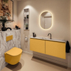 MONDIAZ TURE-DLUX 120cm toiletmeubel Ocher. EDEN wastafel Glace positie midden. Met 1 kraangat. SW1103372