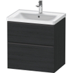 Duravit D-Neo wastafelonderkast 63.4x62.5x45.2cm 2 lades Eiken (zwart) Mat SW640814