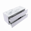 MONDIAZ VICA-DLUX Badkamermeubelset - 120cm - onderkast cale- 2 lades - inbouw wastafel cloud links - 1 kraangat - 60cm hoge versie - glace SW1088320