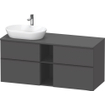 Duravit D-Neo wastafelonderkast 140x66.4x55cm 4 lades Grafiet Mat SW641275