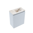 MONDIAZ TURE-DLUX 40cm toiletmeubel Clay. EDEN wastafel Frappe positie rechts. Met 1 kraangat. SW1102748