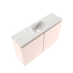 MONDIAZ TURE-DLUX 80cm toiletmeubel Rosee. EDEN wastafel Ostra positie midden. Met 1 kraangat. SW1105032