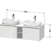 Duravit D-Neo wastafelonderkast 140x45.9x55cm 2 lades Eiken (terra) Mat SW641191