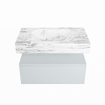 MONDIAZ ALAN - DLUX Badkamermeubelset - 80cm - onderkast - Clay - 1 lade - vrijhangende wastafel - wasbak midden - 1 kraangat - Glace SW809229