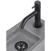 Differnz Ravo fonteinset - 38.5x18.5x25cm - Rechthoek - 1 kraangat - Gebogen matte zwarte kraan - met zwart frame - beton donkergrijs SW373229
