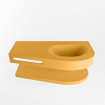 MONDIAZ RIVA Badkamermeubelset - 100x50x5.8cm - 0 lades - Ocher mat - 1 kraangat - wasbak rechts - solid surface ocher SW703446