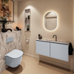 MONDIAZ TURE-DLUX 100cm toiletmeubel Clay. EDEN wastafel Glace positie midden. Met 1 kraangat. SW1103199
