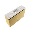 MONDIAZ TURE-DLUX 80cm toiletmeubel Oro. EDEN wastafel Glace positie midden. Zonder kraangat. SW1103423