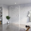 Fortifura Galeria Vrijstaande Inloopdouche - 110x200cm - Helder - antikalk - 8mm veiligheidsglas - 2 zijwanden 40cm - wandsteunen en hoekprofielen - Wit mat SW993134