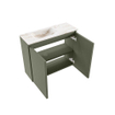 MONDIAZ TURE-DLUX 60cm toiletmeubel Army. EDEN wastafel Frappe positie links. Met 1 kraangat. SW1102647