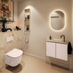 MONDIAZ TURE-DLUX 60cm toiletmeubel Rosee. EDEN wastafel Frappe positie rechts. Met 1 kraangat. SW1102942