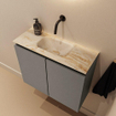 MONDIAZ TURE-DLUX 60cm toiletmeubel Smoke. EDEN wastafel Frappe positie midden. Zonder kraangat. SW1103022