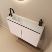 MONDIAZ TURE-DLUX 80cm toiletmeubel Rosee. EDEN wastafel Opalo positie links. Met 1 kraangat. SW1104491