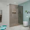 FugaFlow Eccelente Vetro inloopdouche badkamer - 160x200cm - rookglas - wandarm - gunmetal SW1124423