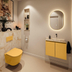 MONDIAZ TURE-DLUX 60cm toiletmeubel Ocher. EDEN wastafel Frappe positie rechts. Zonder kraangat. SW1102866