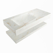 MONDIAZ ALAN - DLUX Badkamermeubelset - 100cm - planchet - Frappe - vrijhangende wastafel - wasbak links - 1 kraangat - Frappe SW809140