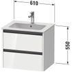 Duravit Ketho 2 wastafelonderbouwkast met 2 laden 61x48x55cm met grepen antraciet wit mat SW772344