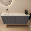 MONDIAZ TURE-DLUX 120cm toiletmeubel Dark Grey. EDEN wastafel Ostra positie links. Zonder kraangat. SW1104815