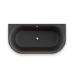 Plieger Kansas Halfvrijstaand bad - 155x80x60cm - met waterinlaat - met af- en overloopgarnituur - met poten - acryl - mat zwart SW1027783