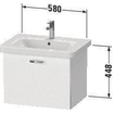 Duravit XBase Wastafelonderkast 58x44.8x44.8cm 1 lade Standaard greep met softclose spaanplaat Grafiet Mat SW444549