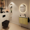 MONDIAZ TURE-DLUX 60cm toiletmeubel Oro. EDEN wastafel Ostra positie midden. Met 1 kraangat. SW1104942
