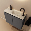 MONDIAZ TURE-DLUX 60cm toiletmeubel Dark Grey. EDEN wastafel Ostra positie rechts. Met 1 kraangat. SW1104803