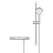 GROHE Grohtherm-1000 Performance renovatieset thermostatisch zonder koppelingen HOH=12cm met glijstang 60cm en hoofddouche 2 standen chroom SW444143