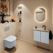 MONDIAZ TURE-DLUX 60cm toiletmeubel Clay. EDEN wastafel Ostra positie midden. Met 1 kraangat. SW1104763