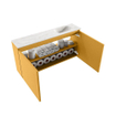 MONDIAZ TURE-DLUX 100cm toiletmeubel Ocher. EDEN wastafel Ostra positie rechts. Zonder kraangat. SW1104968