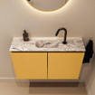 MONDIAZ TURE-DLUX 80cm toiletmeubel Ocher. EDEN wastafel Glace positie midden. Met 1 kraangat. SW1103396