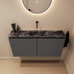 MONDIAZ TURE-DLUX 100cm toiletmeubel Dark Grey. EDEN wastafel Lava positie midden. Zonder kraangat. SW1103796