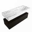 MONDIAZ ALAN - DLUX Badkamermeubelset - 120cm - onderkast - Urban - 1 lade - vrijhangende wastafel - wasbak rechts - 1 kraangat - Glace SW805175