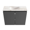 MONDIAZ TURE-DLUX 60cm toiletmeubel Dark Grey. EDEN wastafel Frappe positie midden. Met 1 kraangat. SW1102727