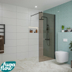 FugaFlow Eccelente Vetro inloopdouche badkamer - 90x200cm - rookglas - mat zwart - SW1125197