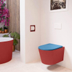 MONDIAZ LAVIE wandclosetpack - 36x53cm - diepspoel - rimless - Fire (rood) - softclose - quick-release - toiletzitting - Jeans (blauw) SW1208635