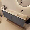 MONDIAZ TURE-DLUX 120cm toiletmeubel Dark Grey. EDEN wastafel Frappe positie rechts. Zonder kraangat. SW1102731
